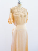 1920s Peach Silk Nightgown Dress arcadeshops.com