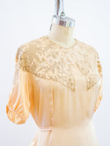 1920s Peach Silk Nightgown Dress arcadeshops.com