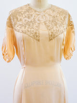 1920s Peach Silk Nightgown Dress arcadeshops.com