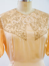 1920s Peach Silk Nightgown Dress arcadeshops.com