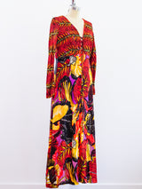 Tropical Leaf Print Jersey Dress Dress arcadeshops.com
