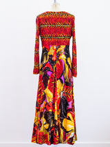 Tropical Leaf Print Jersey Dress Dress arcadeshops.com