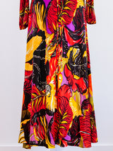 Tropical Leaf Print Jersey Dress Dress arcadeshops.com