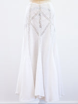 Linen and Lace White Victorian Style Skirt Skirt arcadeshops.com
