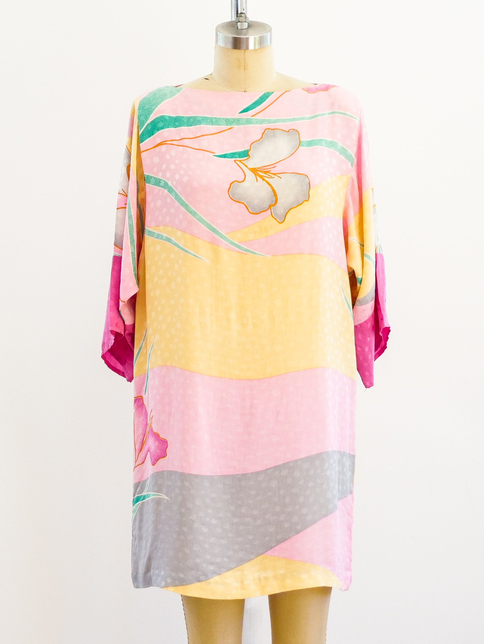 flora kung silk dress Flora Kung 80s Silk Wrap Dress Size 4