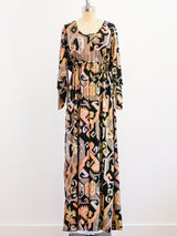 Geometric Printed Wrap Duster Dress arcadeshops.com