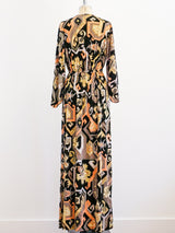Geometric Printed Wrap Duster Dress arcadeshops.com