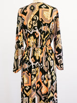 Geometric Printed Wrap Duster Dress arcadeshops.com
