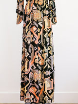 Geometric Printed Wrap Duster Dress arcadeshops.com