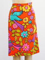 1960's Floral Print Skirt Suit Two Piece arcadeshops.com