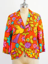 1960's Floral Print Skirt Suit Two Piece arcadeshops.com