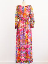 Floral Silk Chiffon Maxi Dress Dress arcadeshops.com
