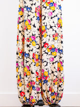 Galanos Silk Floral Jumpsuit Jumpsuit arcadeshops.com