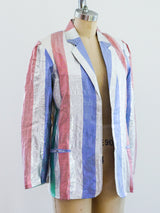 Metallic Striped Lurex Blazer Jacket arcadeshops.com