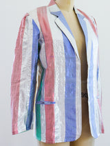 Metallic Striped Lurex Blazer Jacket arcadeshops.com
