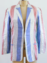 Metallic Striped Lurex Blazer Jacket arcadeshops.com