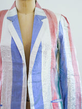 Metallic Striped Lurex Blazer Jacket arcadeshops.com