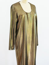 Frances La Vie Gold Lame Jersey Dress Dress arcadeshops.com
