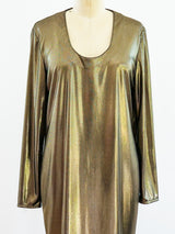 Frances La Vie Gold Lame Jersey Dress Dress arcadeshops.com