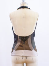 Gucci Silk Halter with Goldtone Collar Top arcadeshops.com