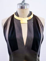 Gucci Silk Halter with Goldtone Collar Top arcadeshops.com