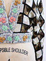 Checked Sequin Cropped Jacket Jacket arcadeshops.com