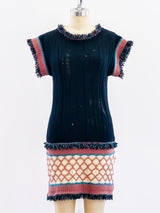 M Missoni Knit Fringed Knit Dress Dress arcadeshops.com