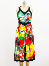 Psychedelic Floral Open Back Dress Dress arcadeshops.com