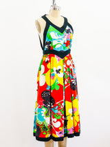 Psychedelic Floral Open Back Dress Dress arcadeshops.com