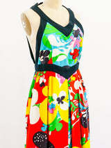 Psychedelic Floral Open Back Dress Dress arcadeshops.com