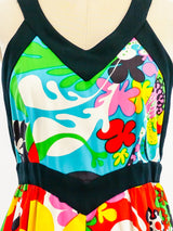 Psychedelic Floral Open Back Dress Dress arcadeshops.com