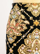 Metallic Brocade Maxi Skirt Skirt arcadeshops.com