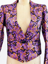 Yves Saint Laurent Metallic Brocade Jacket Top arcadeshops.com