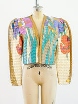 Jeanne Marc Quilted Floral Jacket Top arcadeshops.com