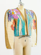 Jeanne Marc Quilted Floral Jacket Top arcadeshops.com