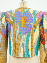 Jeanne Marc Quilted Floral Jacket Top arcadeshops.com