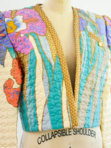 Jeanne Marc Quilted Floral Jacket Top arcadeshops.com