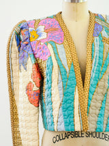 Jeanne Marc Quilted Floral Jacket Top arcadeshops.com