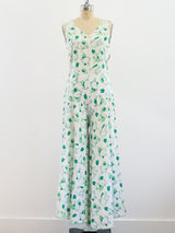 1930's Leaf Print Playsuit Jumpsuit arcadeshops.com