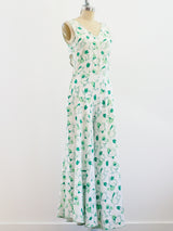 1930's Leaf Print Playsuit Jumpsuit arcadeshops.com