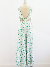 1930's Leaf Print Playsuit Jumpsuit arcadeshops.com