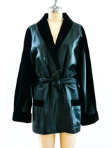 Suede and Leather Belted Coat Jacket arcadeshops.com