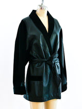 Suede and Leather Belted Coat Jacket arcadeshops.com