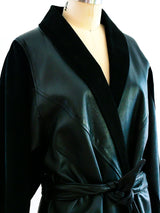 Suede and Leather Belted Coat Jacket arcadeshops.com