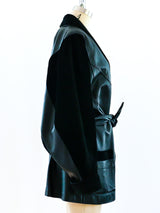 Suede and Leather Belted Coat Jacket arcadeshops.com
