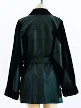 Suede and Leather Belted Coat Jacket arcadeshops.com