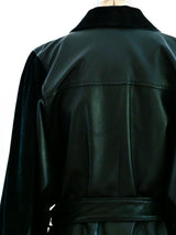 Suede and Leather Belted Coat Jacket arcadeshops.com