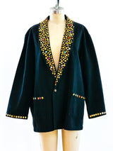 Studded Black Denim Jacket Jacket arcadeshops.com