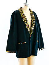 Studded Black Denim Jacket Jacket arcadeshops.com