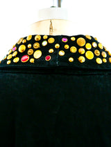 Studded Black Denim Jacket Jacket arcadeshops.com